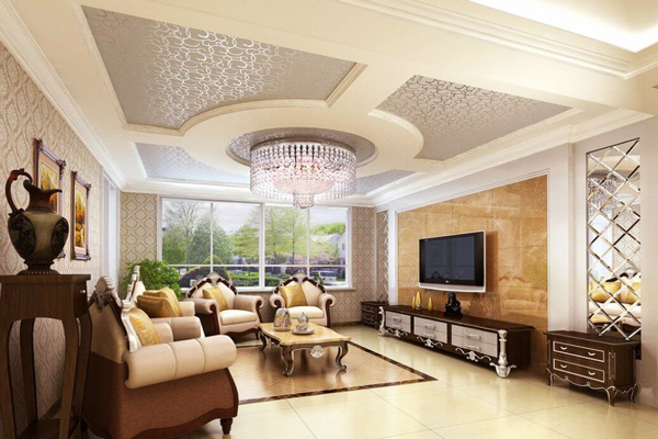 Các mẫu trần thạch cao phòng khách đẹp 2021 - Ảnh 21