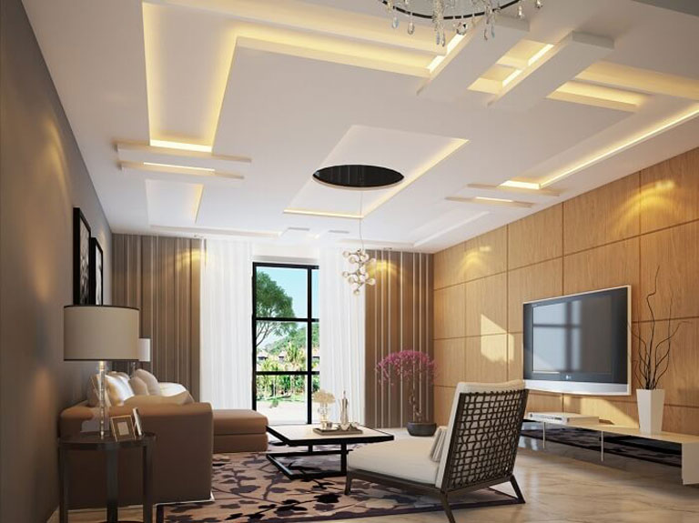 Các mẫu trần thạch cao phòng khách đẹp 2021 - Ảnh 9